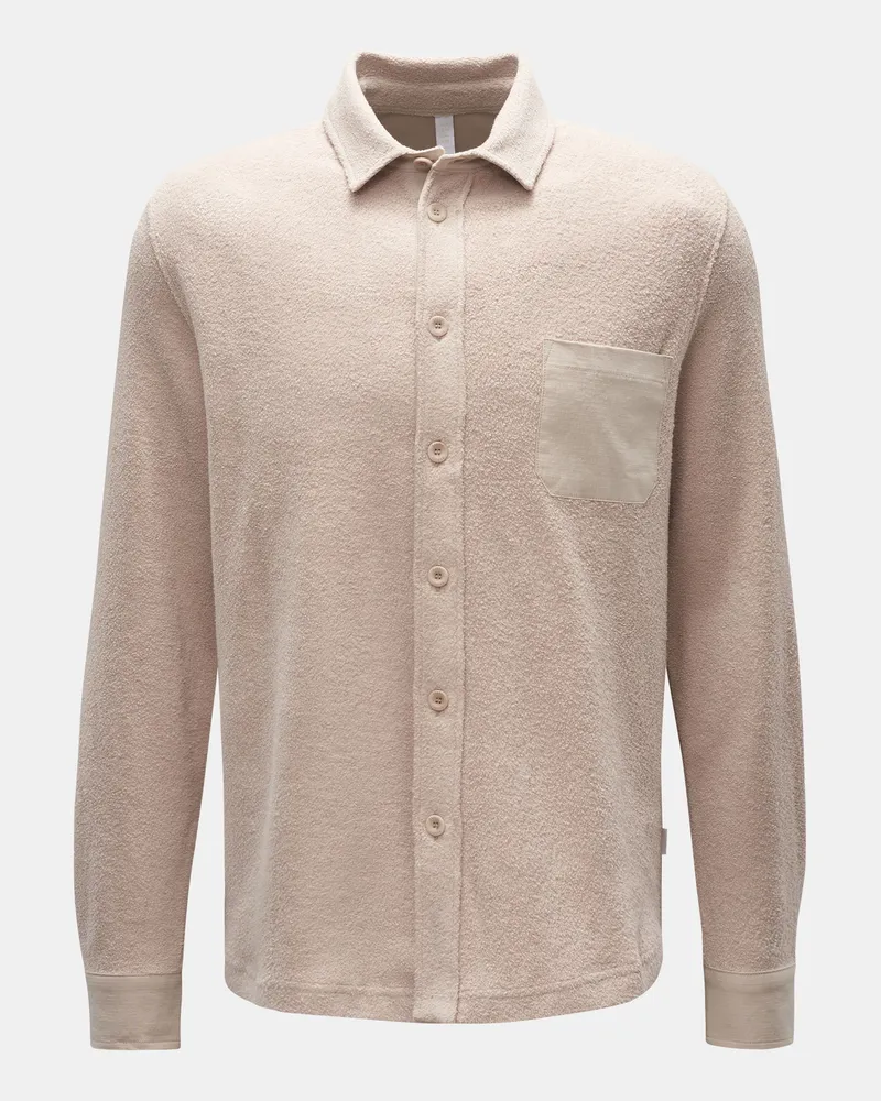 04651/ Herren - Fleece-Hemd 'Oyster' beige Beige