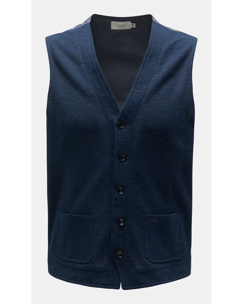 Weber+Weber Weste 'Light Cotton Travel Gilet' navy/dunkelgrau Navy