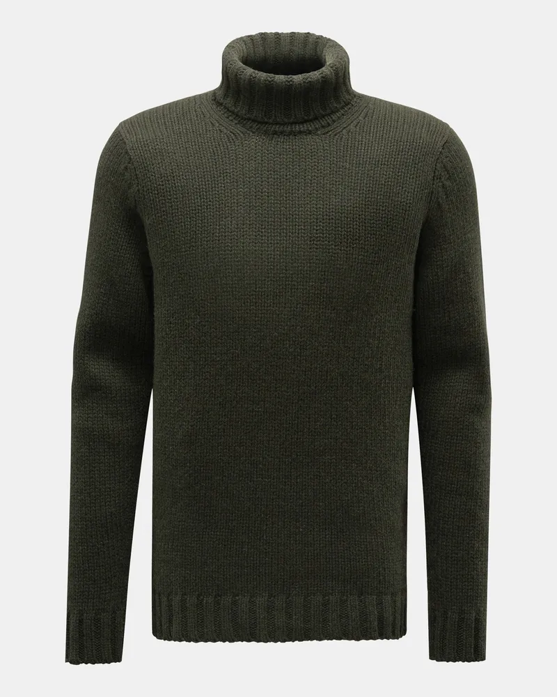 von BRAUN Herren - Cashmere Rollkragenpullover dark olive Dark