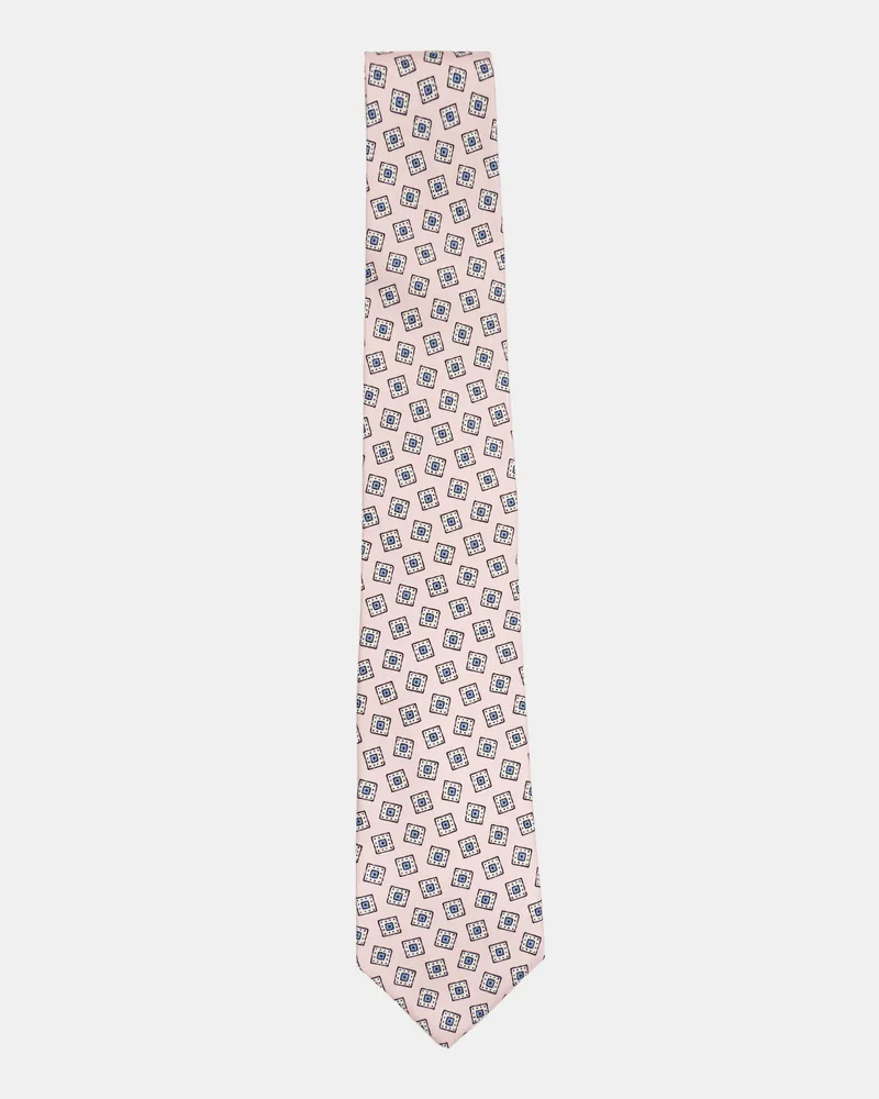 Luigi Borrelli Herren - Seidenkrawatte rosé/offwhite/hellblau gemustert Rosé
