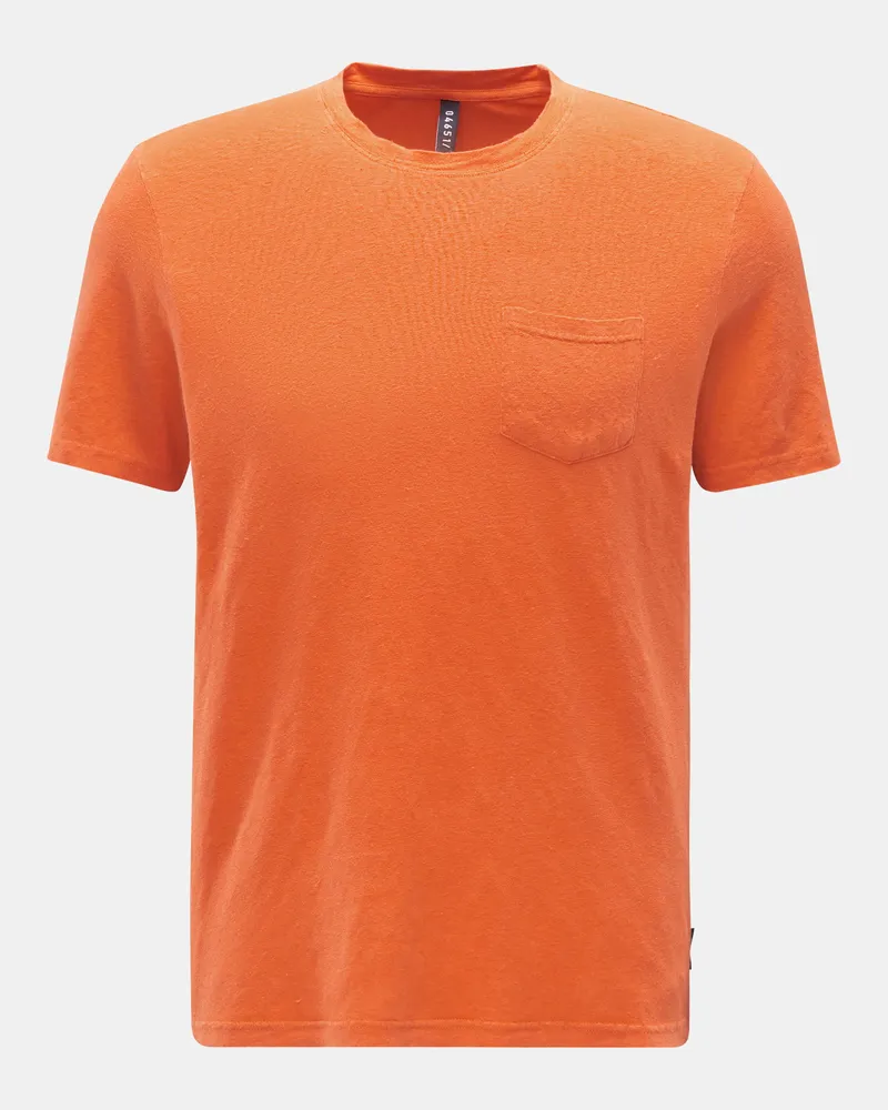 04651/ Herren - Leinen Rundhals-T-Shirt orange Orange