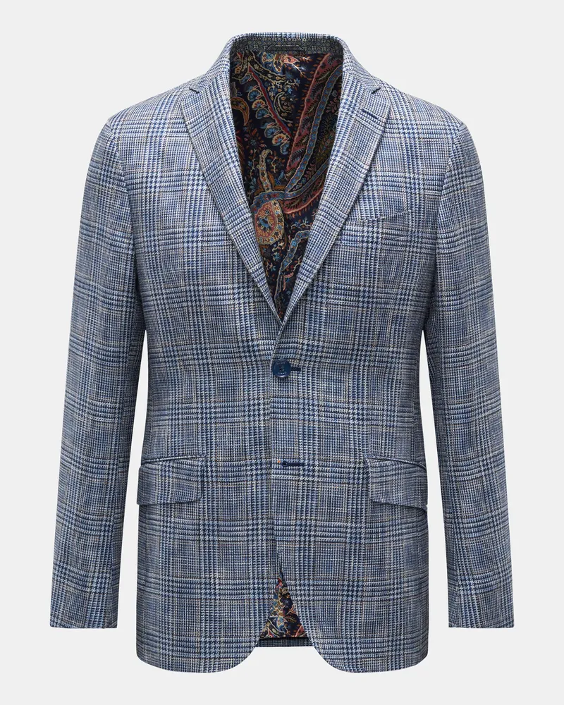 Etro Sakko blau/navy/creme kariert Blau