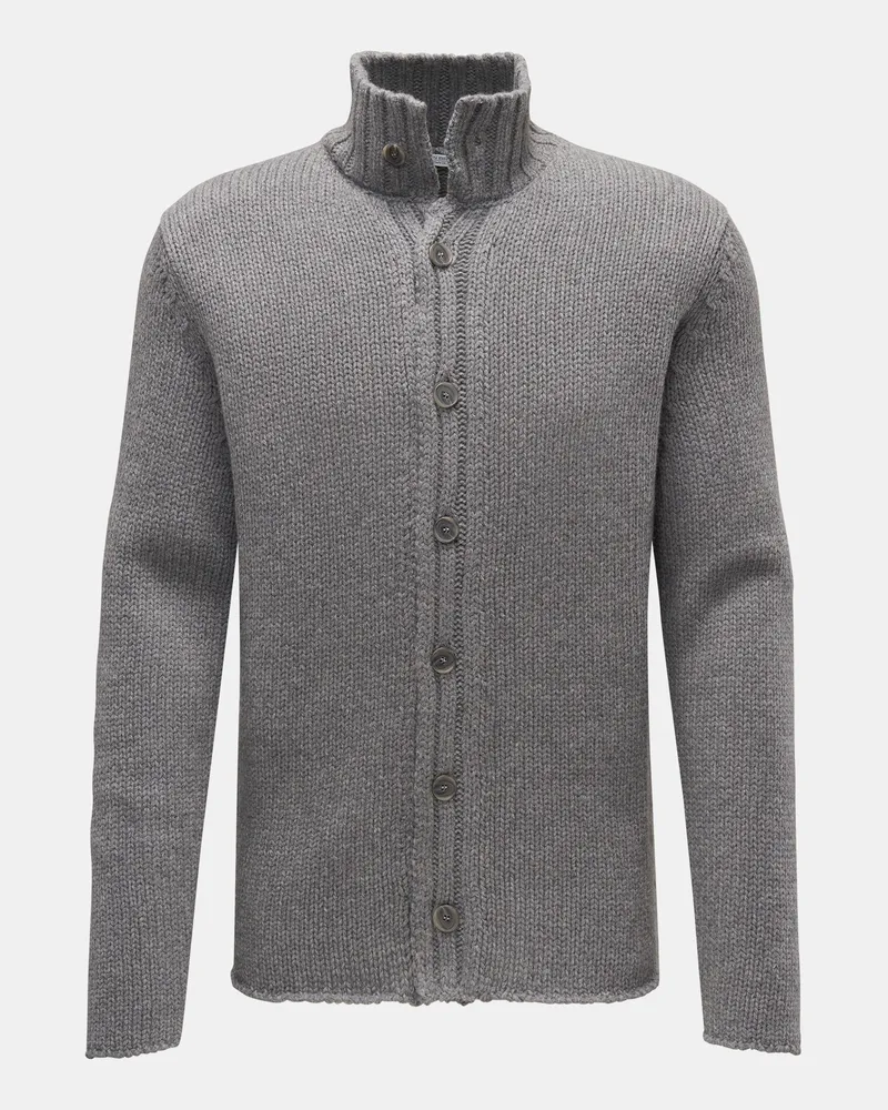 von BRAUN Herren - Cashmere Cardigan grau Grau