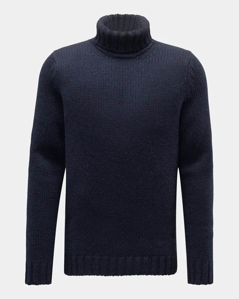 von BRAUN Herren - Cashmere Rollkragenpullover navy Navy