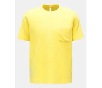 Frottee Rundhals-T-Shirt 'Terry Tee' gelb