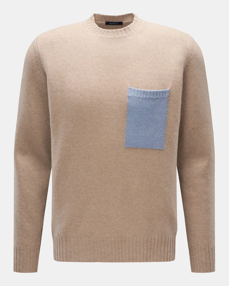 04651/ Herren - Cashmere Rundhalspullover beige Beige