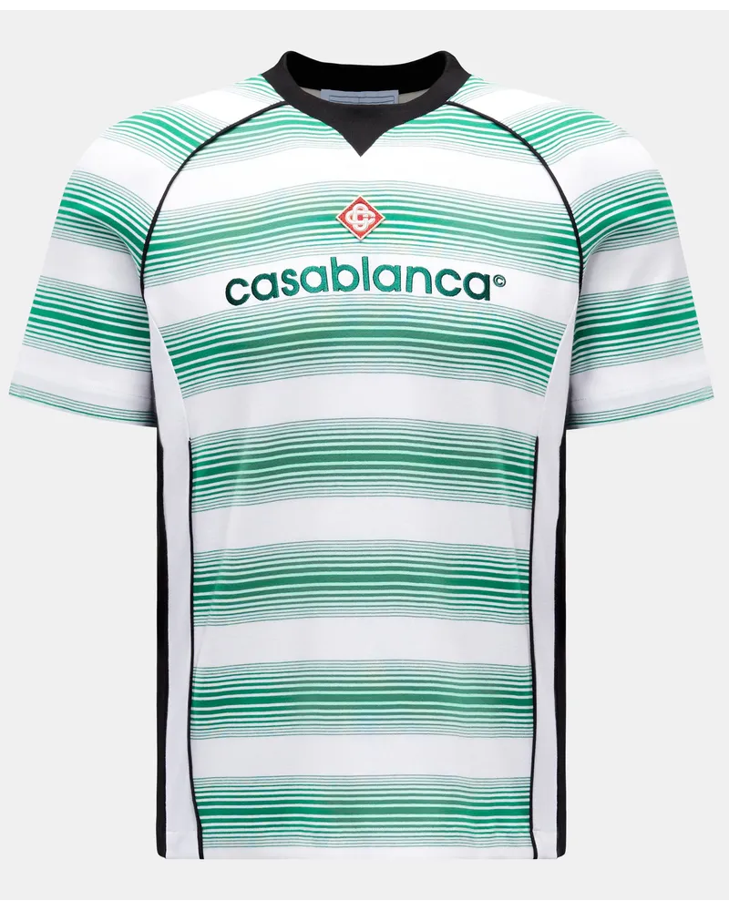 Casablanca Paris Rundhals-T-Shirt 'Gradient Stripe' grün/weiß/schwarz gestreift Grün
