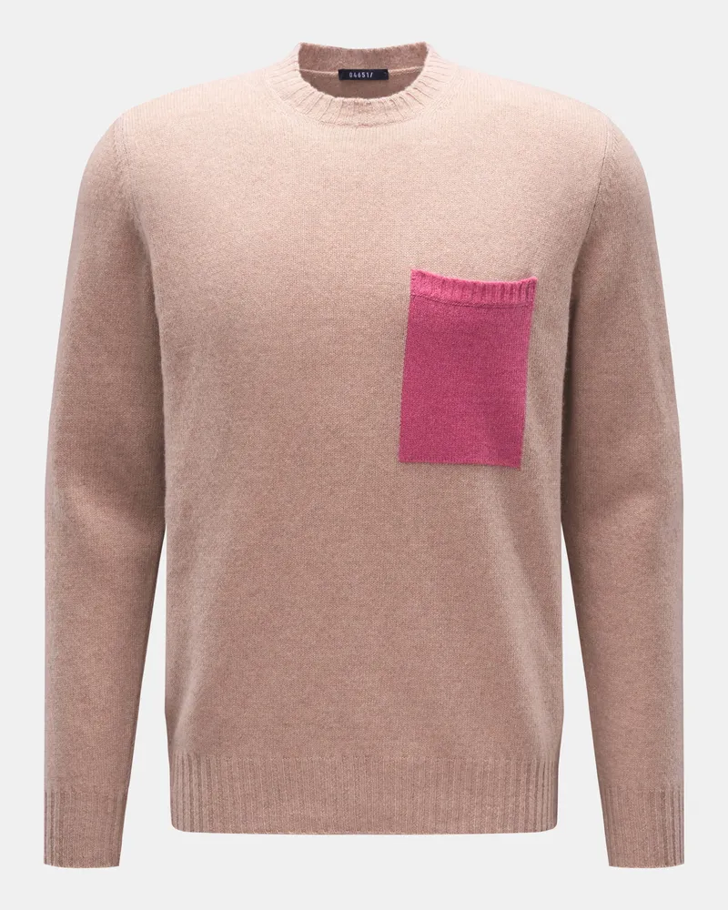 04651/ Herren - Cashmere Rundhalspullover beige Beige