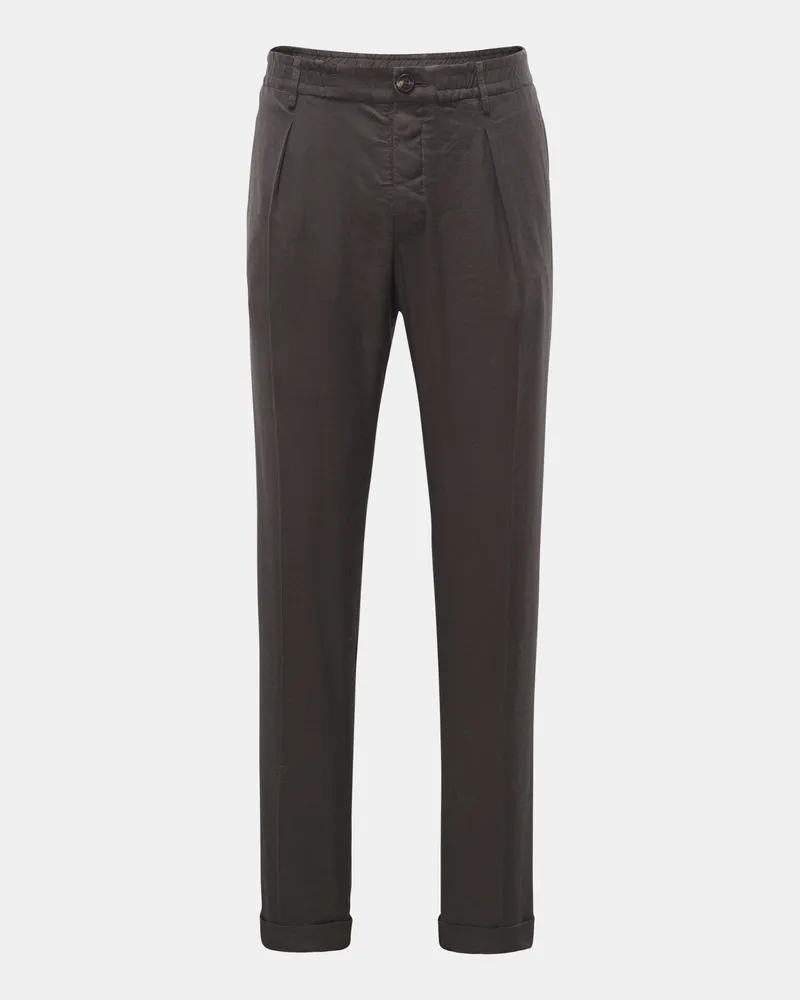 Weber+Weber Herren - Joggpants 'Linen Tencel Travel Comfort Slacks' dunkelgrau Dunkelgrau