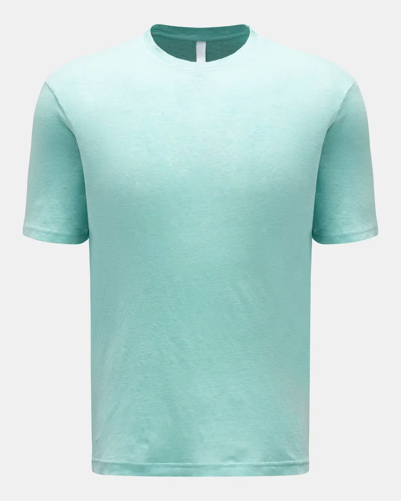 04651/ Herren - Leinen Rundhals-T-Shirt 'Linen Jersey' türkis Türkis