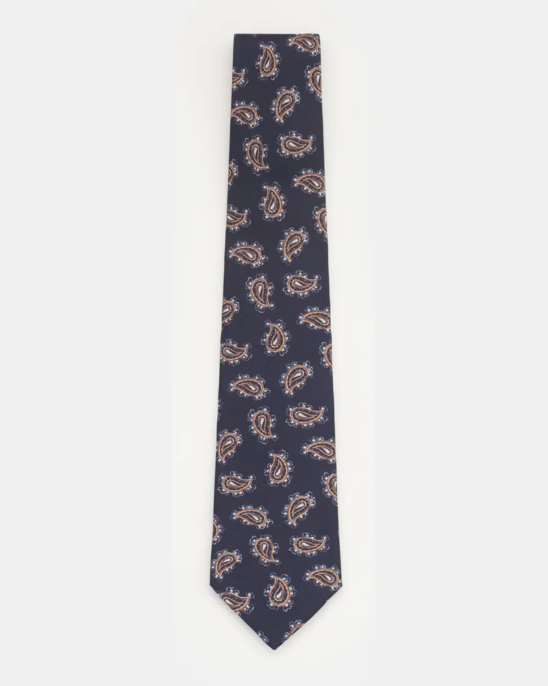 Luigi Borrelli Herren - Seidenkrawatte navy/weiß/beige gemustert Navy