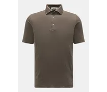 Leinen Jersey-Poloshirt 'Jerlin' graubraun