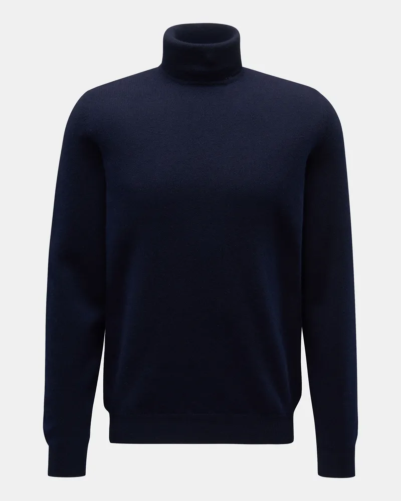 Fedeli Herren - Cashmere Rollkragenpullover 'Derby Slim' navy Navy