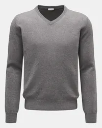 von BRAUN Kaschmirpullover mit V-Ausschnitt grau Grau