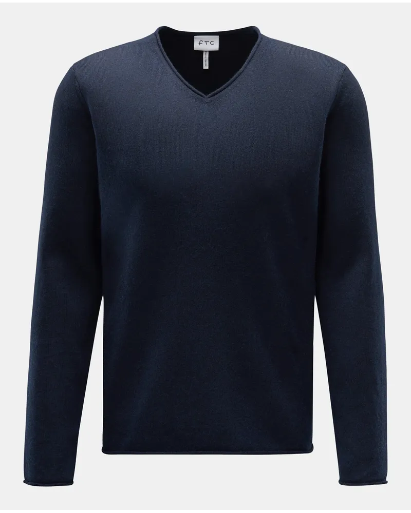 FTC Cashmere V-Ausschnitt-Pullover navy Navy