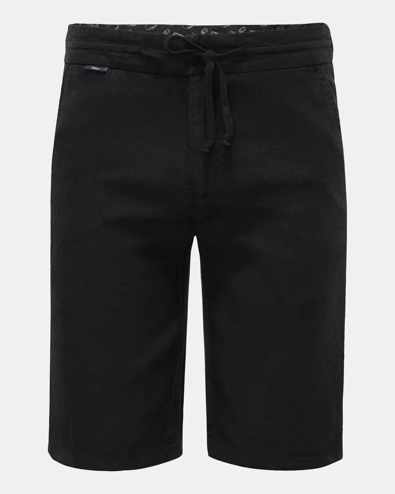 04651/ Herren - Leinen-Bermudas 'Linen Bermuda' schwarz Schwarz