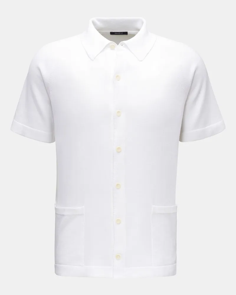 04651/ Herren - Kurzarm-Strickhemd 'Foggy Shirt' weiß Weiß