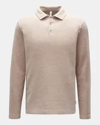 04651/ Fleece-Longsleeve-Poloshirt 'Oyster' beige Beige