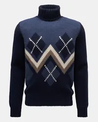 Fedeli Cashmere Rollkragenpullover navy/offwhite Navy