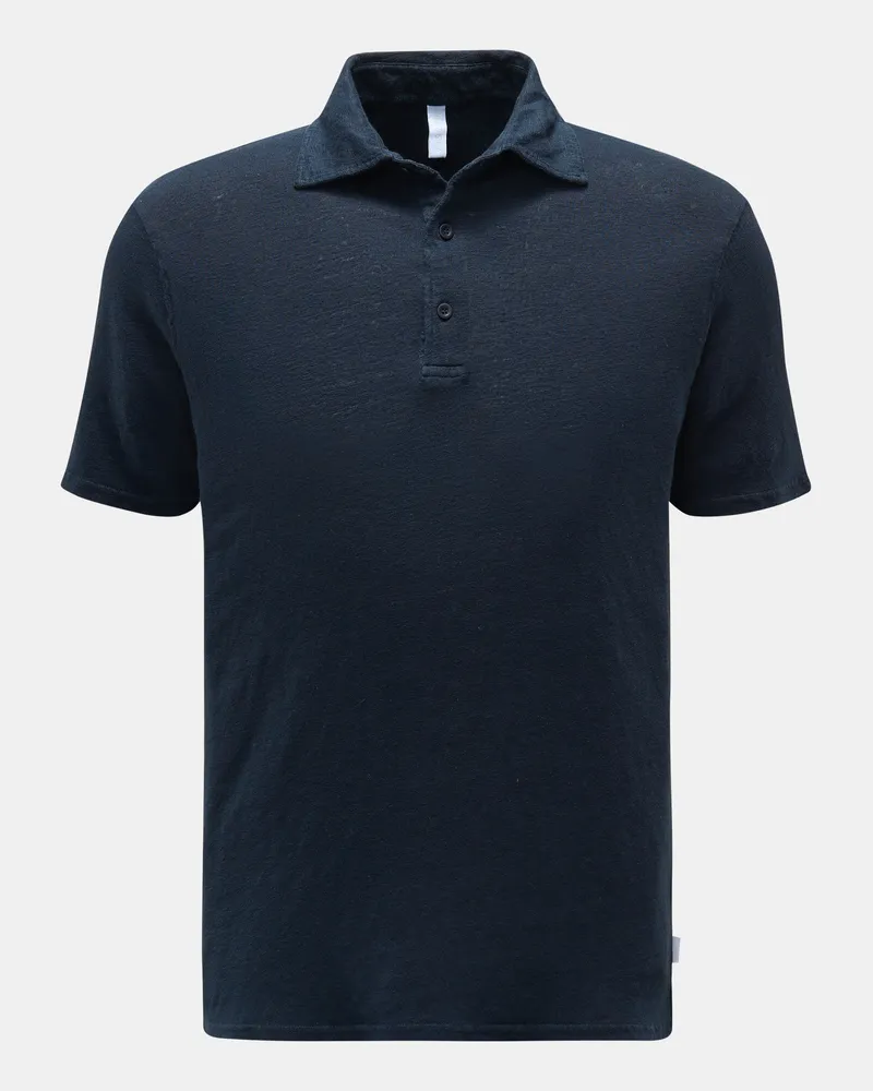 04651/ Herren - Leinen Jersey-Poloshirt navy Navy