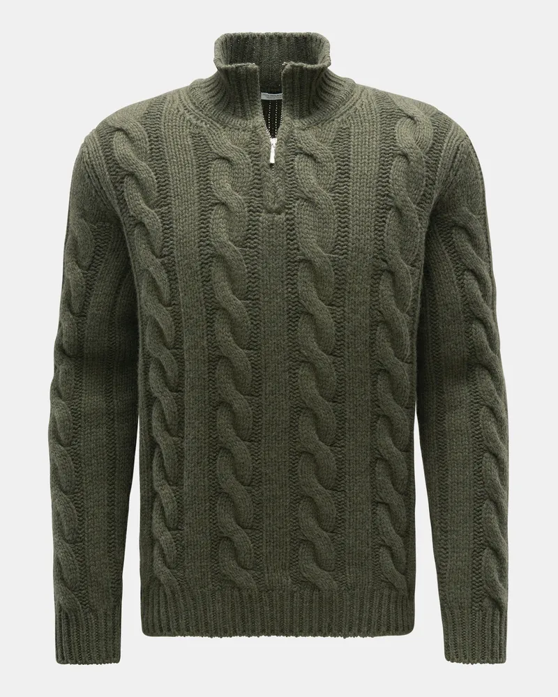 von BRAUN Herren - Cashmere Troyer oliv Oliv