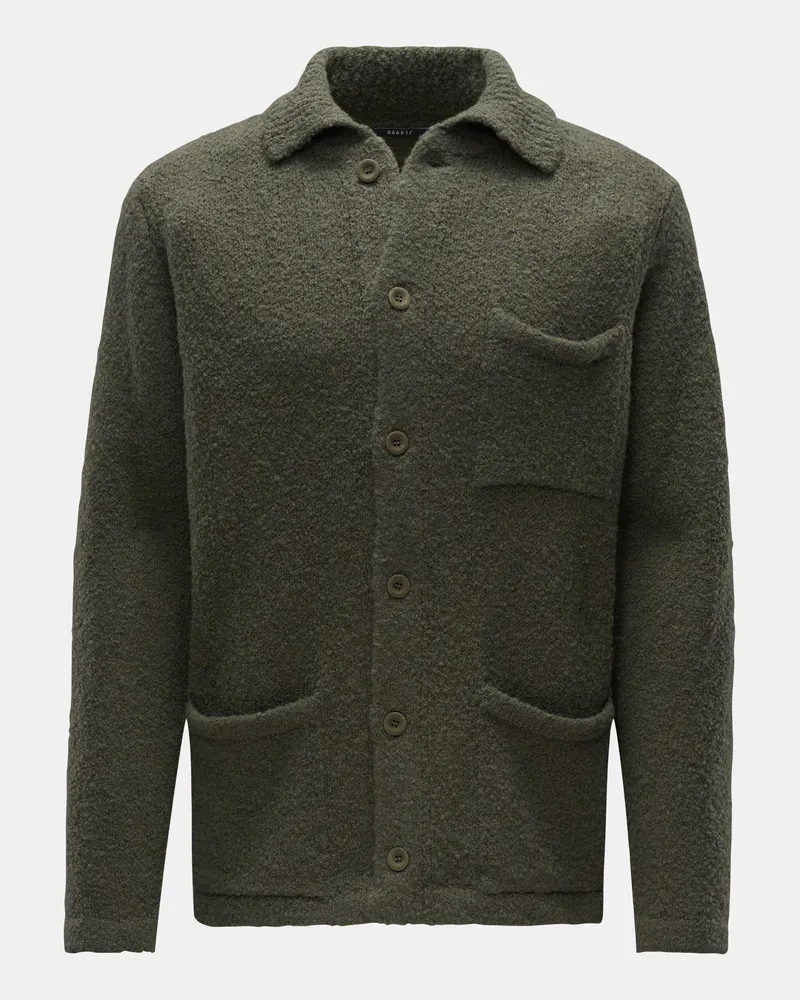 04651/ Herren - Cardigan 'Chunky' oliv Oliv