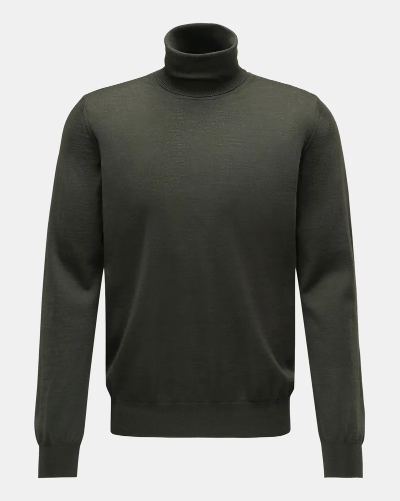 von BRAUN Herren - Feinstrick-Rollkragenpullover dark olive Dark