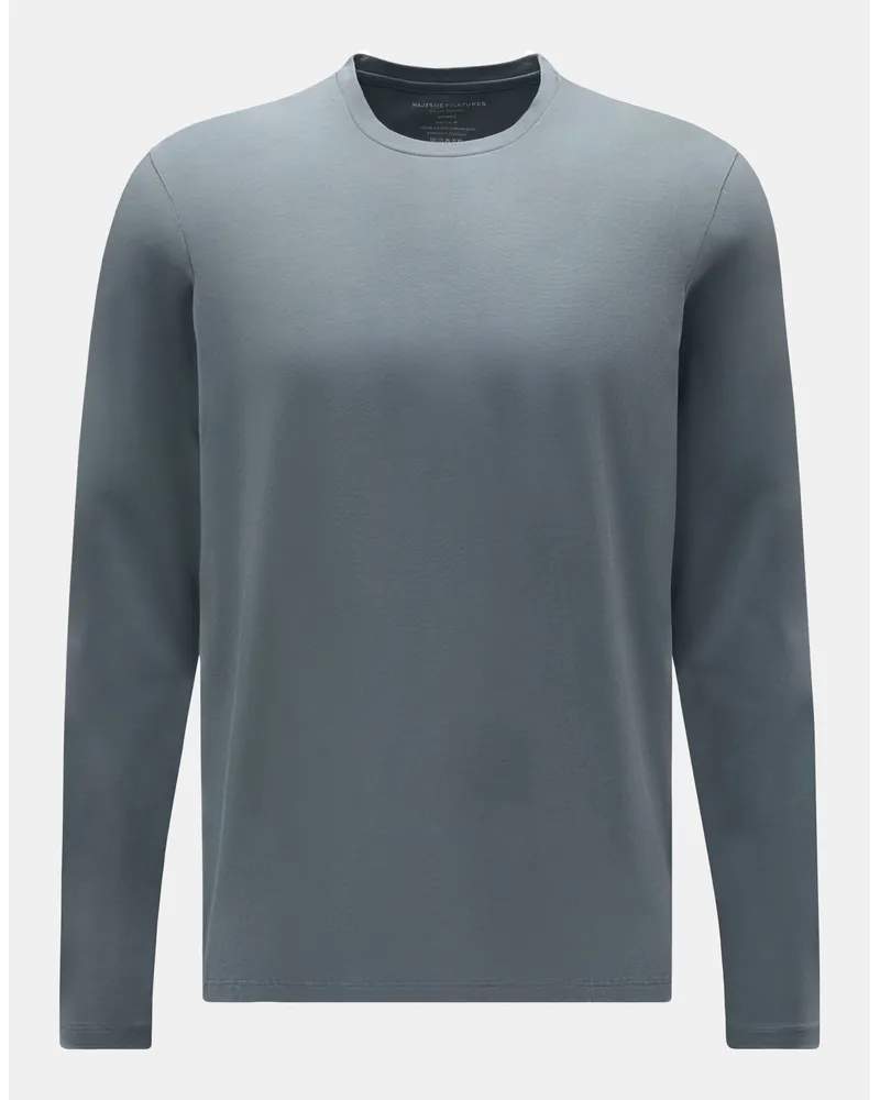 Majestic Rundhals-Longsleeve graublau Graublau