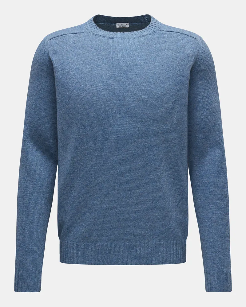 von BRAUN Herren - Cashmere Rundhalspullover rauchblau Rauchblau