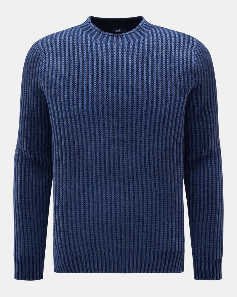 04651/ Herren - Wende-Rundhalspullover 'Foggy Rip' graublau/navy Blau