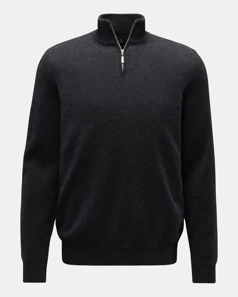 Fedeli Herren - Cashmere Troyer 'Favonio Slim' dunkelgrau Dunkelgrau