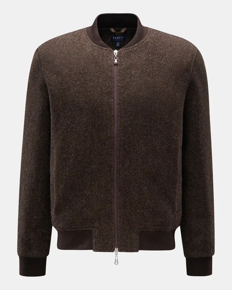 04651/ Herren - Woll-Blouson dunkelbraun/hellbraun Braun