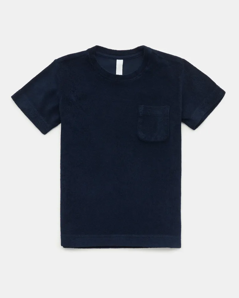 04651/ Herren - Kinder Frottee Rundhals-T-Shirt 'Kids Terry Tee' navy Navy