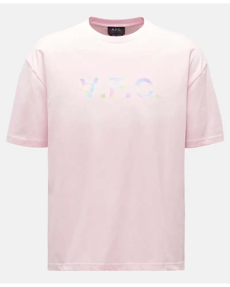 A.P.C. Rundhals-T-Shirt 'River Print' rosé Rosé