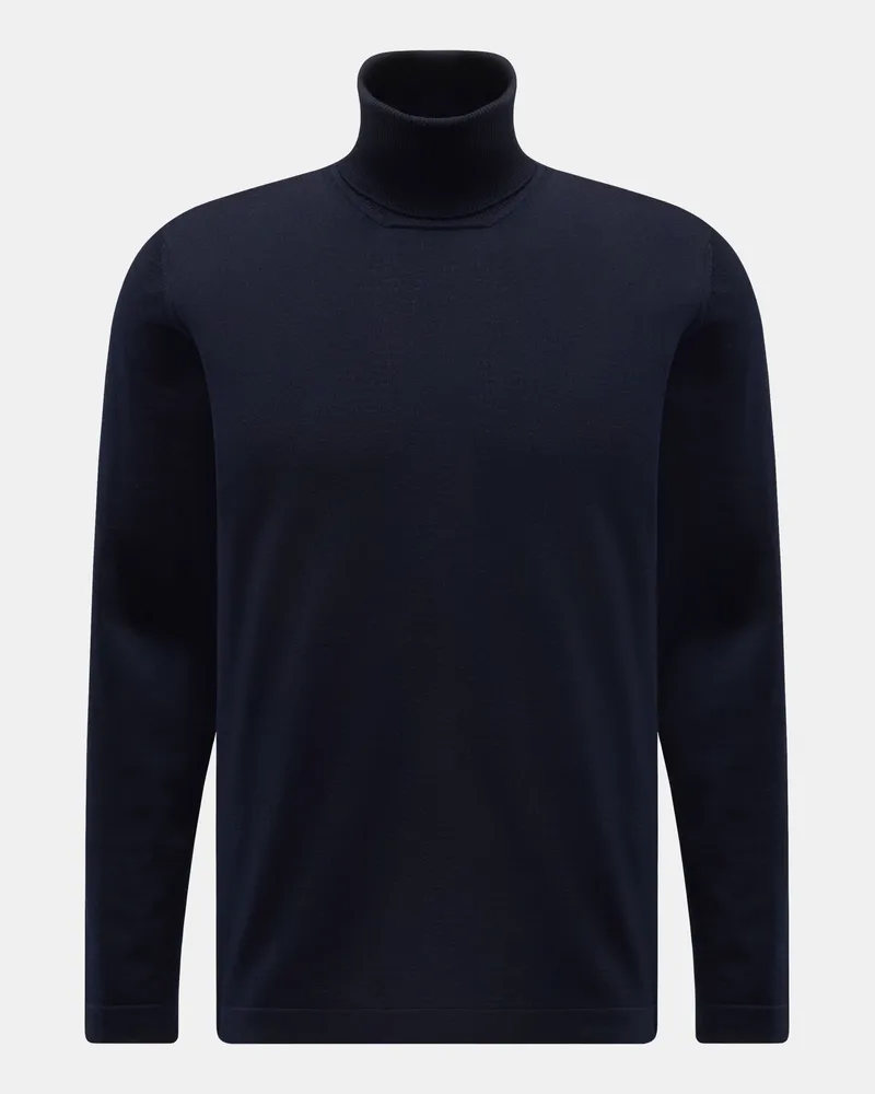 04651/ Herren - Merino Rollkragenpullover navy Navy