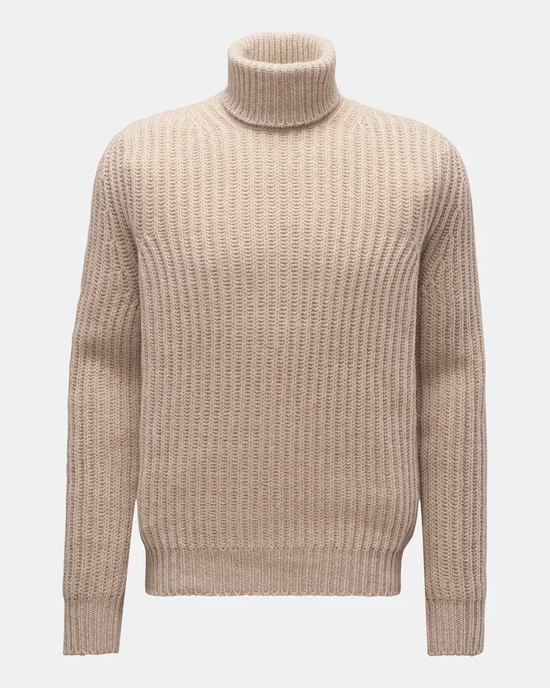 von BRAUN Herren - Cashmere Rollkragenpullover beige Beige