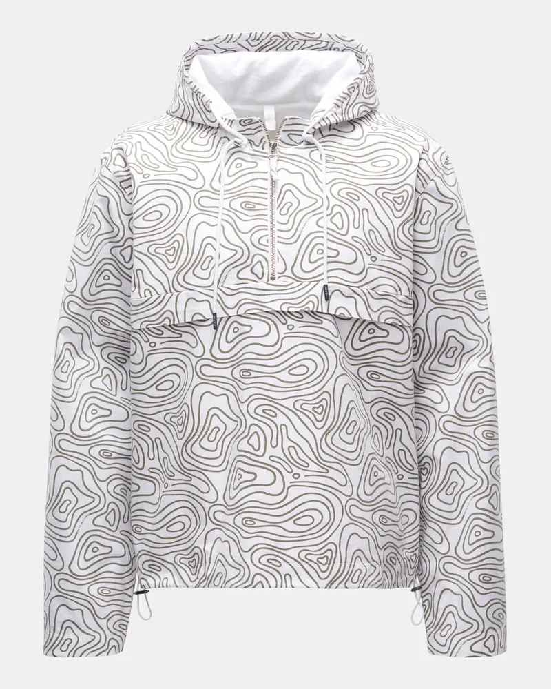 04651/ Herren - Windbreaker 'Seamap' weiß/oliv gemustert Weiß