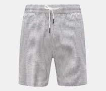 Herren - Seersucker-Badeshorts 'Seersucker Swim' graublau/weiß gestreift