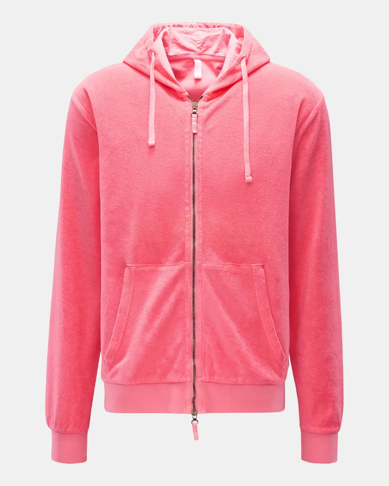 04651/ Herren - Frottee-Sweatjacke 'Terry Zip' koralle Koralle