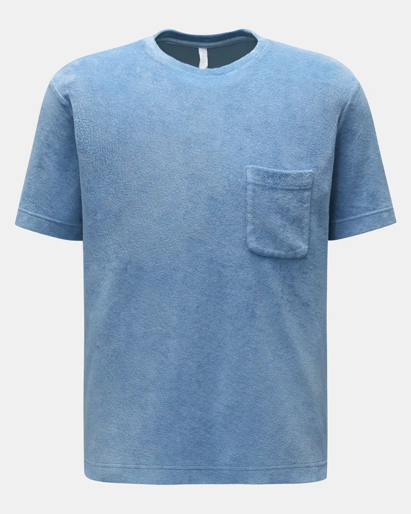 04651/ Herren - Frottee Rundhals-T-Shirt 'Terry Tee' hellblau Hellblau