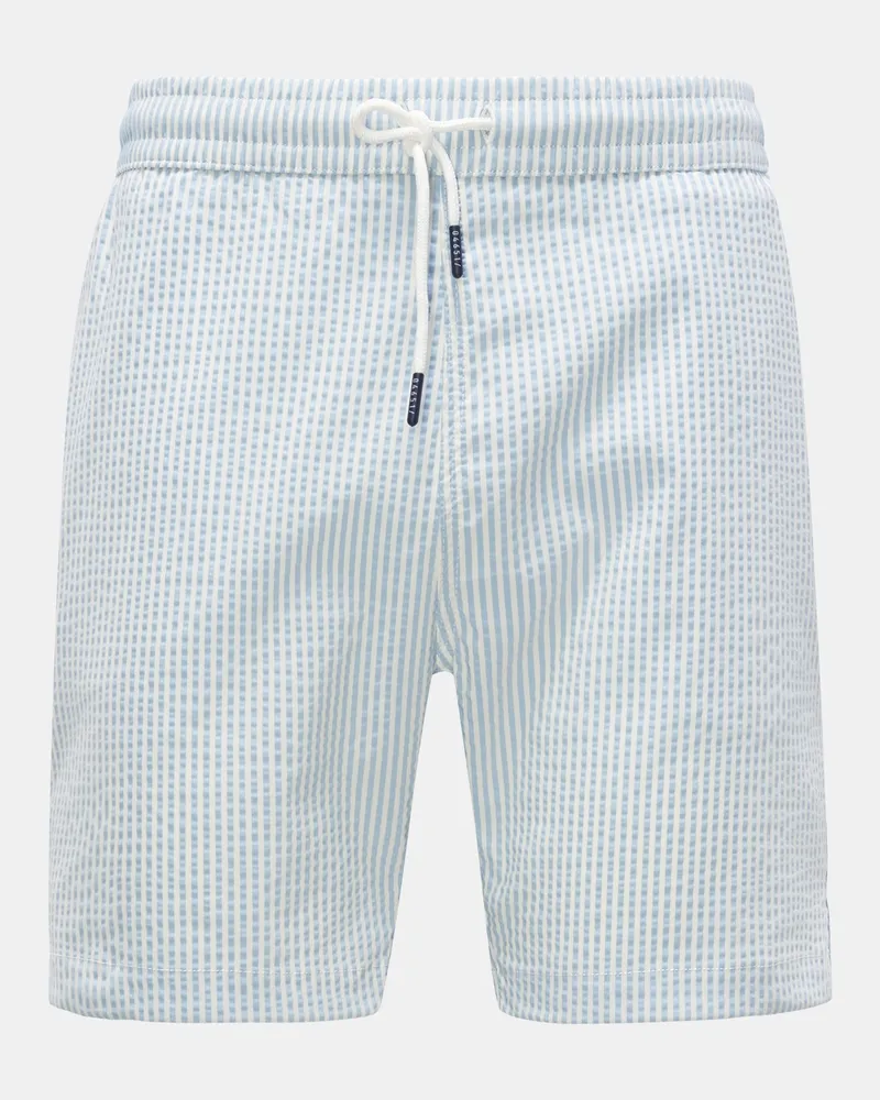 04651/ Herren - Seersucker Badeshorts hellblau/weiß gestreift Hellblau