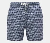 Herren - Badeshorts 'Neptun Swim' navy/weiß gemustert