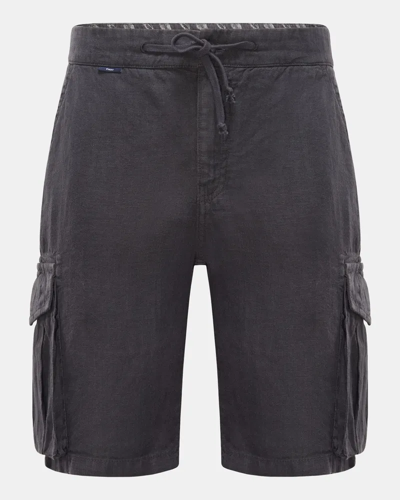 04651/ Herren - Leinen Cargo-Bermudas 'Linen Cargo' anthrazit Anthrazit