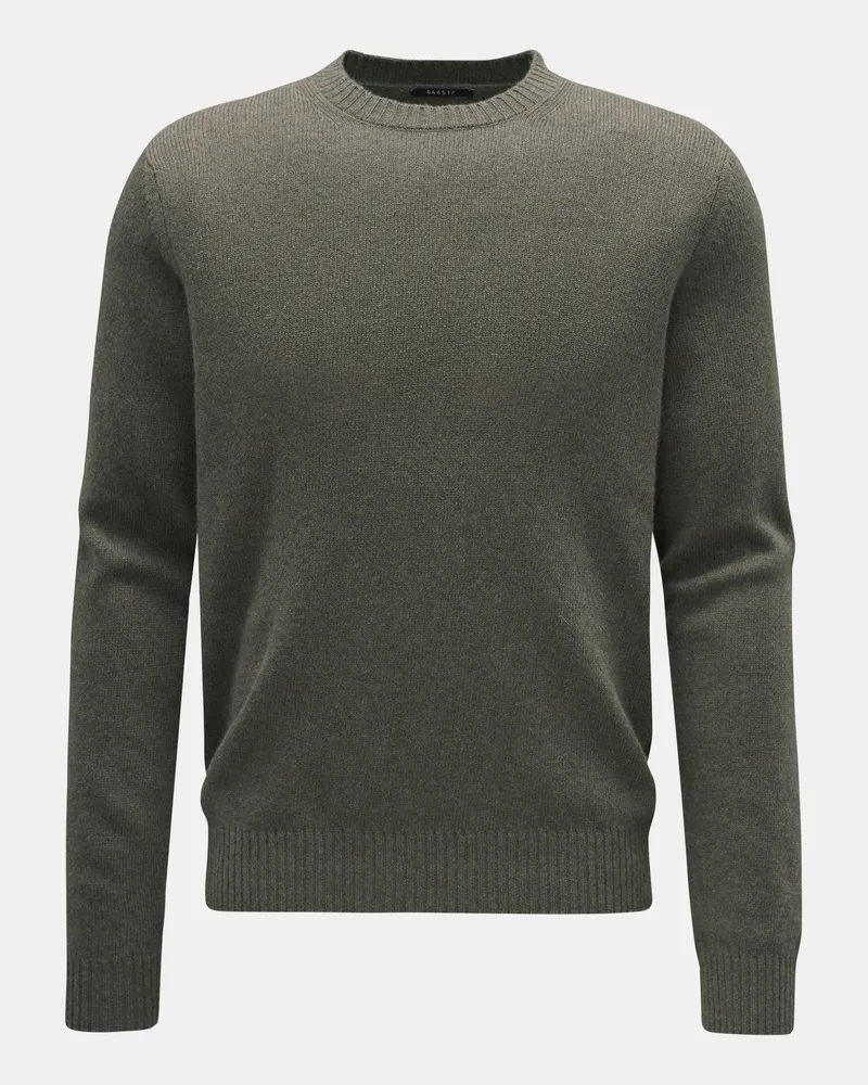 04651/ Herren - Cashmere Rundhalspullover 'Crew' oliv Oliv