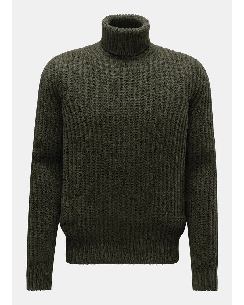 von BRAUN Cashmere Rollkragenpullover dark olive Dark