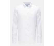 Leinenhemd Button-Down-Kragen weiß