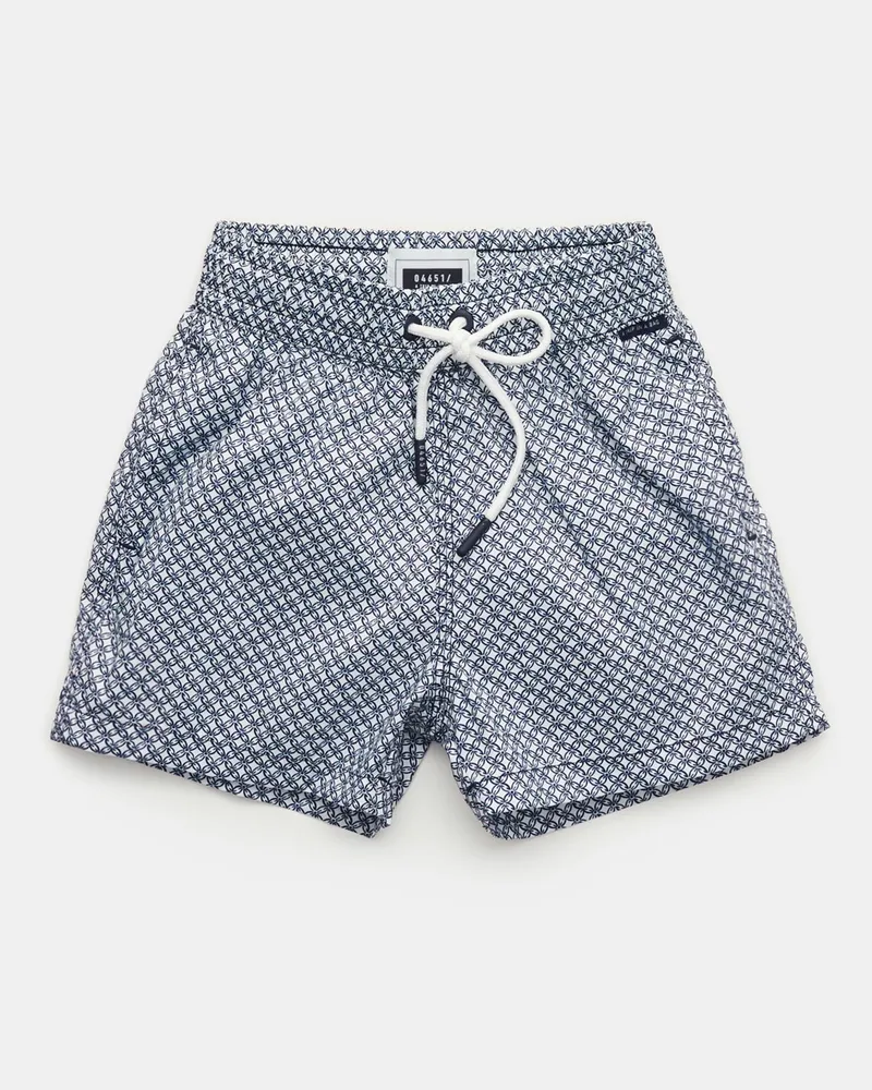 04651/ Herren - Kinder Badeshorts 'Kids Tile Swim' navy/weiß gemustert Navy