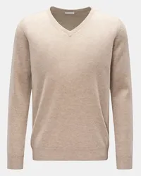 BRAUN Hamburg Kaschmirpullover mit V-Ausschnitt beige Beige