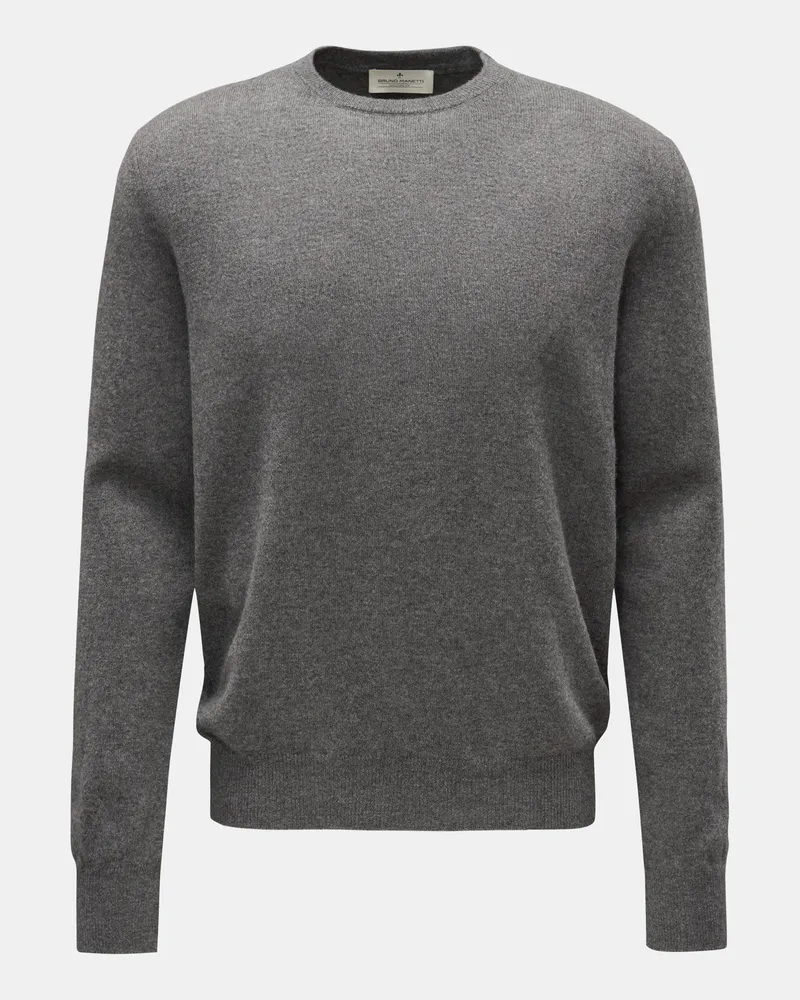 Bruno Manetti Herren - Cashmere Rundhalspullover grau Grau
