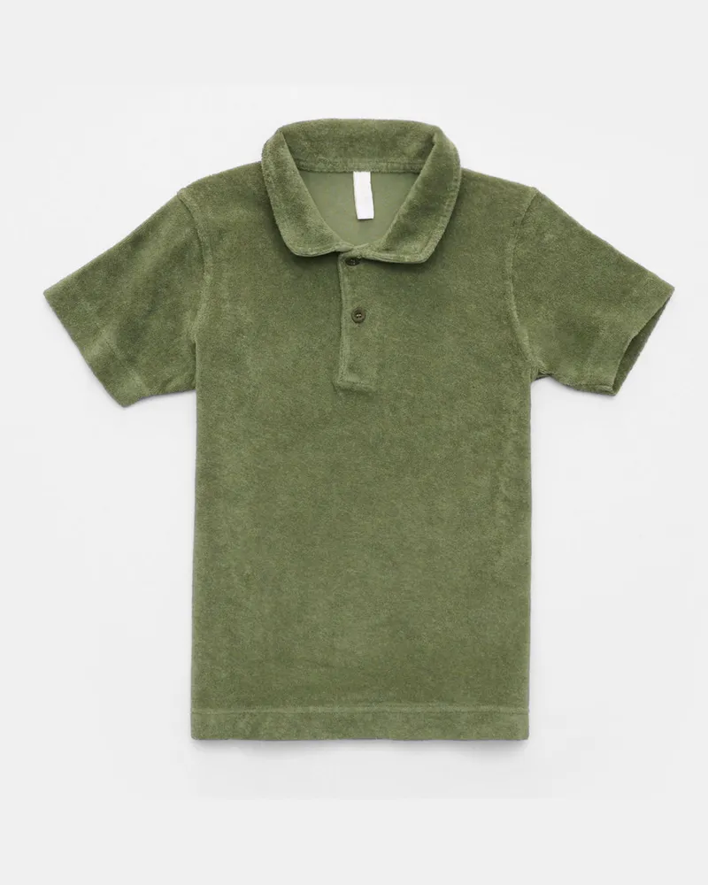 04651/ Herren - Kinder Frottee-Poloshirt 'Kids Oyster Polo' graugrün Graugrün